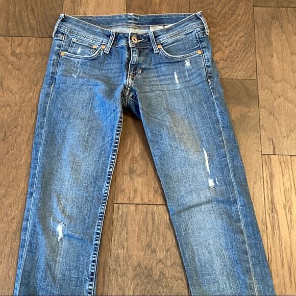 &DENIM by H&M Skinny Low Waist Distressed Jeans Sz 25 (US Sz 0) EUC - Picture 3 of 7